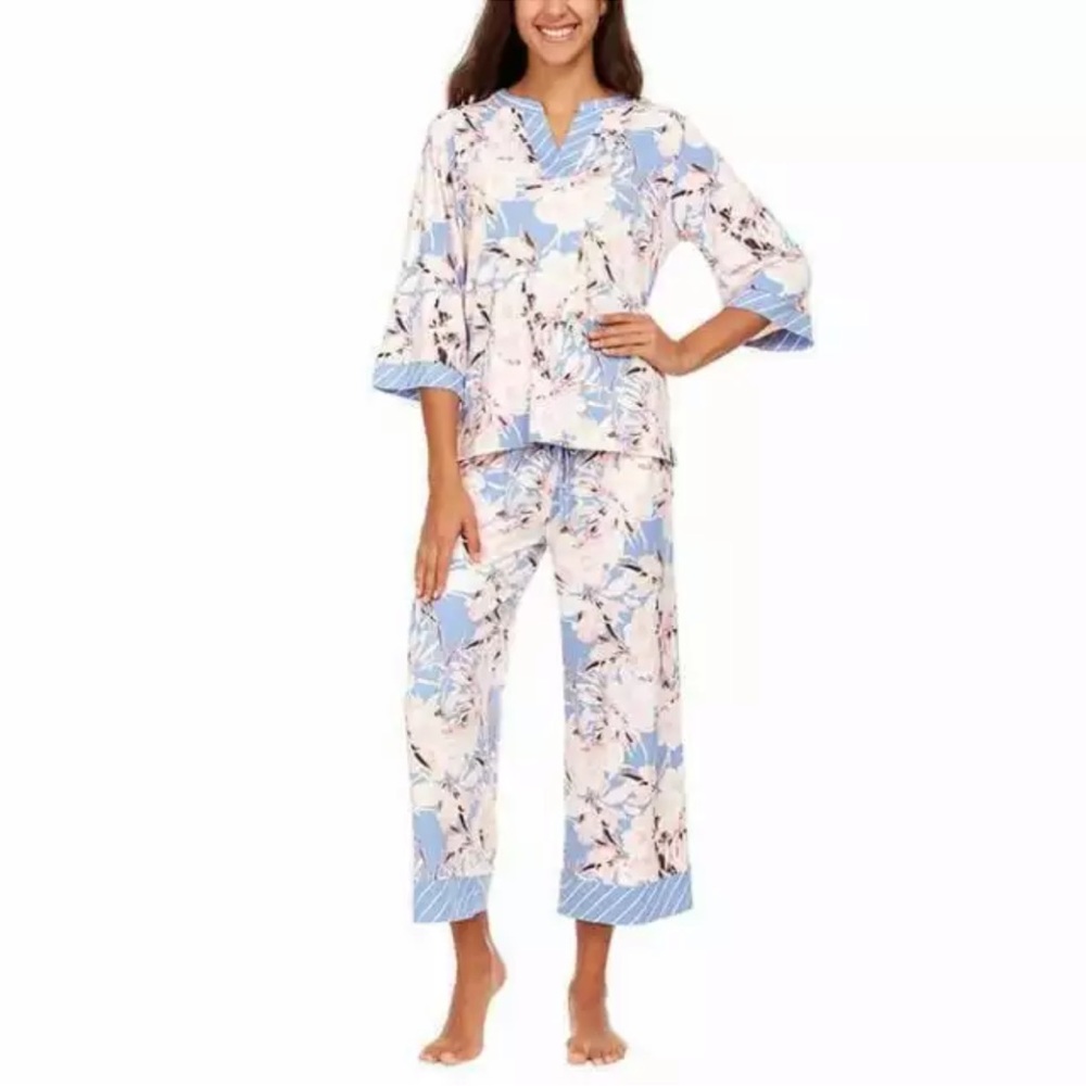Flora Nikrooz 3/4 Sleeve & Crop Pant 2 Piece PJ